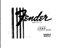 Fender Lead-I-guitar-1979 - Owners Manual